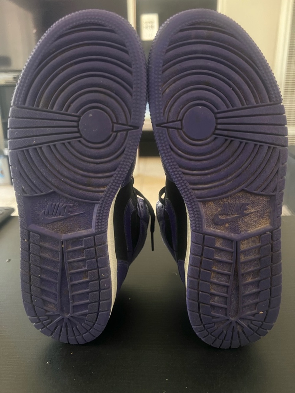 High-Top Jordans in Purple and Black - Picture 4 of 6